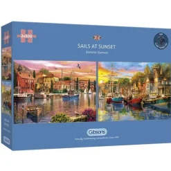 Gibsons - Sails at Sunset - 2 X 500 Piece Jigsaw Puzzle Outlet