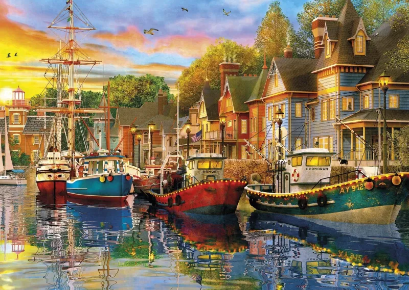 Gibsons - Sails at Sunset - 2 X 500 Piece Jigsaw Puzzle Outlet