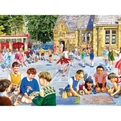 Gibsons - School Days - 4 x 500 Piece Jigsaw Puzzles Outlet