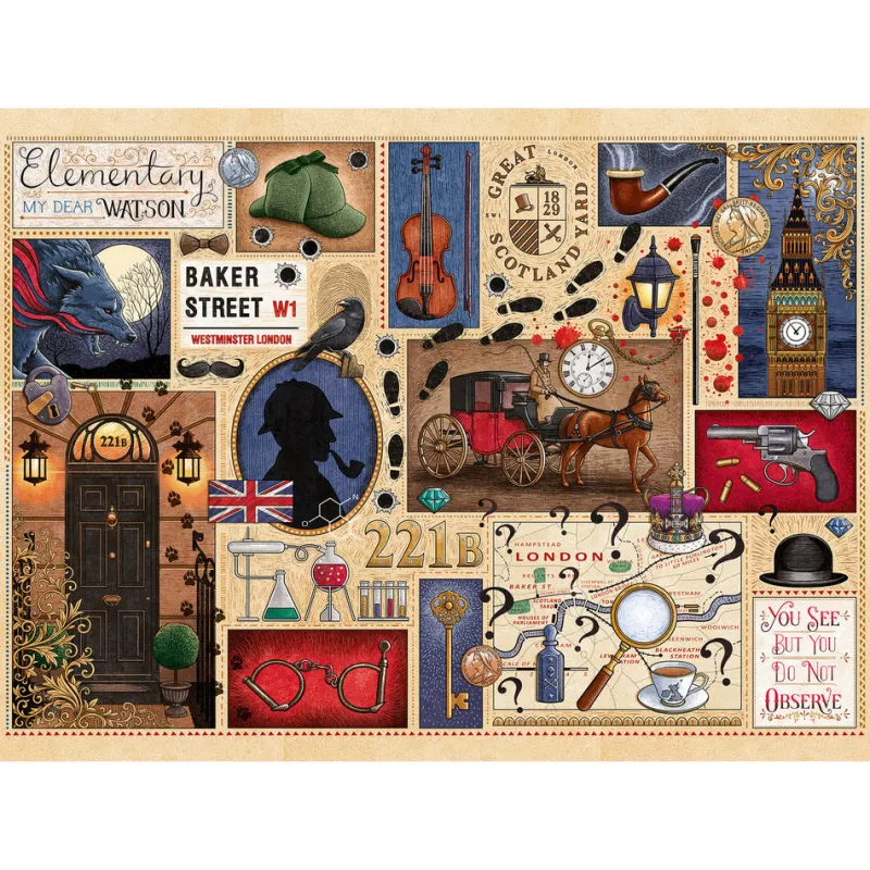 Gibsons - Sherlock Holmes - Book Club - 1000 Piece Jigsaw Puzzle Sale