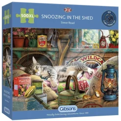 Gibsons - Snoozing in the Shed - 500 XL Piece Jigsaw Puzzle Fashion