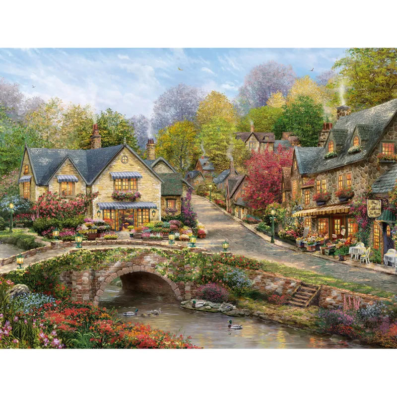 Gibsons - Summer in Cobblestone Village - 1000 Piece Jigsaw Puzzle New