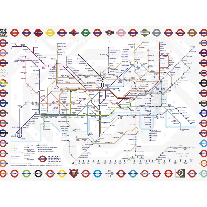 Gibsons - TfL London Tube Map - 500 Piece Jigsaw Puzzle Sale