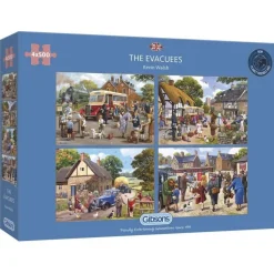 Gibsons - The Evacuees - 4 x 500 Piece Jigsaw Puzzles Best