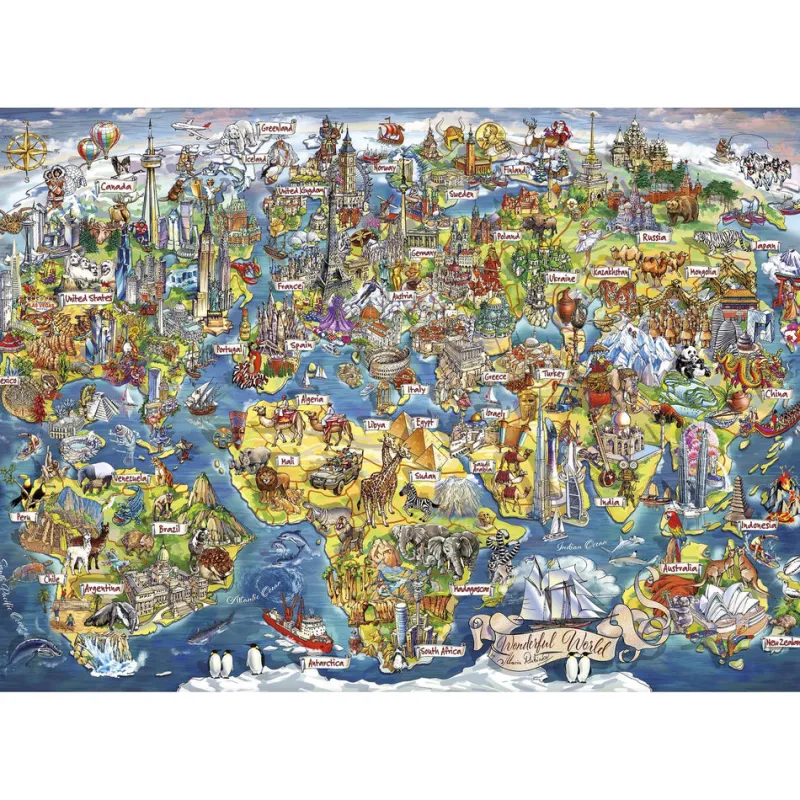 Gibsons - Wonderful World - 2000 Piece Jigsaw Puzzle New