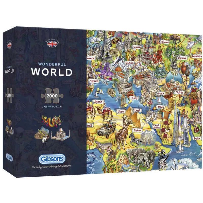 Gibsons - Wonderful World - 2000 Piece Jigsaw Puzzle New