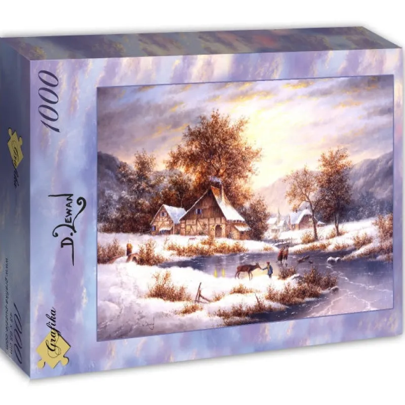 Grafika 00503 Dennis Lewan - Amber Sky Of Winter - 1000 Piece Jigsaw Puzzle Clearance