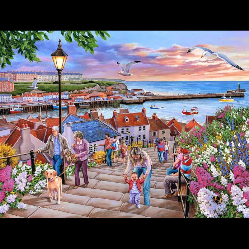 House of Puzzles HOP - 199 Steps Whitby - 1000 Piece Jigsaw Puzzle Hot