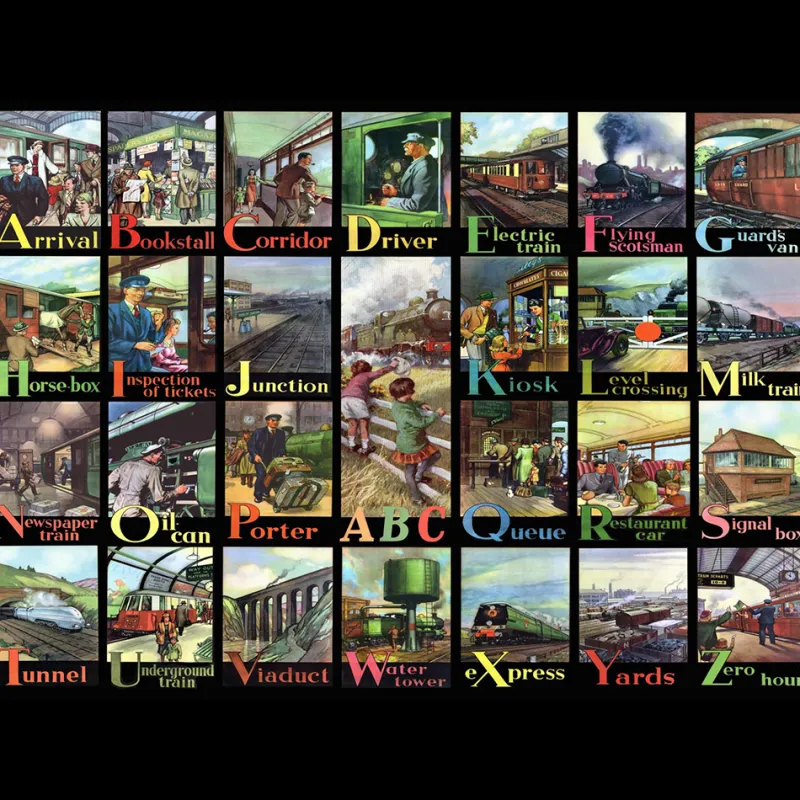House of Puzzles HOP - A to Z of Rail - BIG 500 Piece Jigsaw Puzzle Best