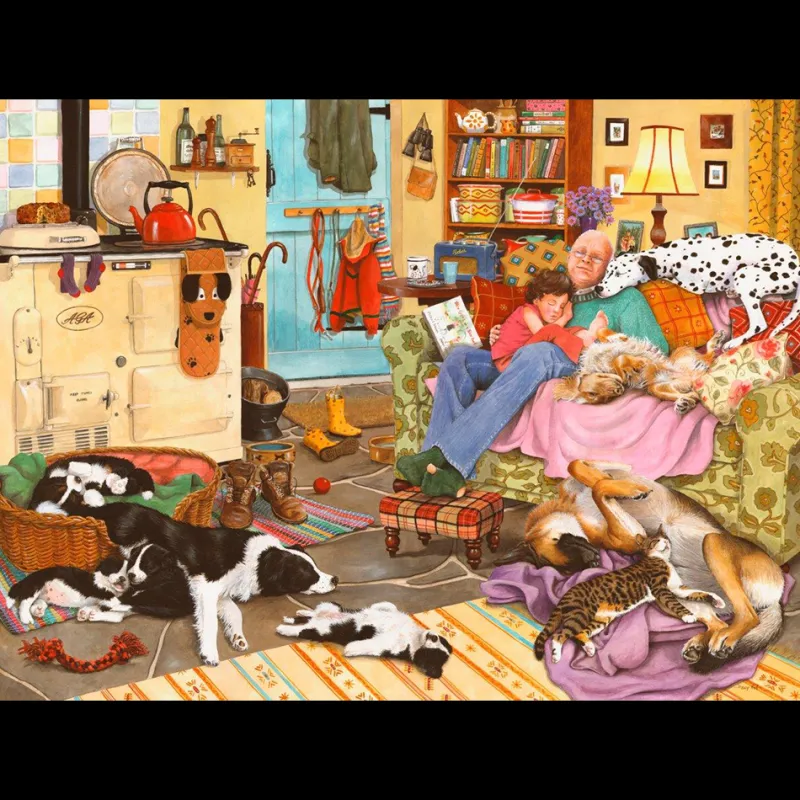 House of Puzzles HOP - Dog Tired - 1000 Piece Jigsaw Puzzle Best
