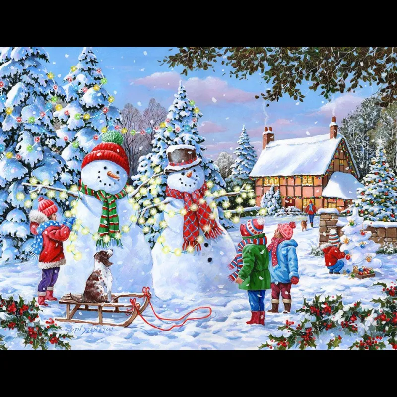 House of Puzzles HOP - Glow In The Snow - 1000 Piece Jigsaw Puzzle Online
