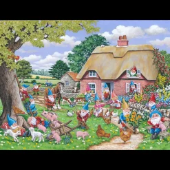 House of Puzzles HOP - Gnome Farm - BIG 500 Piece Jigsaw Puzzle New
