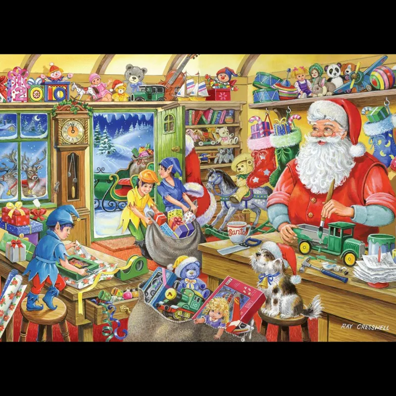 House of Puzzles HOP - No.5 - Santa's Workshop - 500 Piece Jigsaw Puzzle Outlet