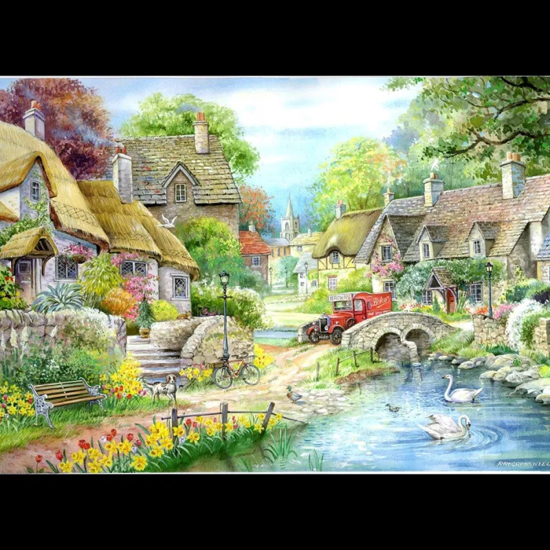 House of Puzzles HOP - River Cottage - BIG 250 Piece Jigsaw Puzzle Best
