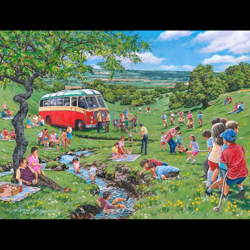 House of Puzzles HOP - Sunday Picnic - BIG 250 Piece Jigsaw Puzzle Fashion