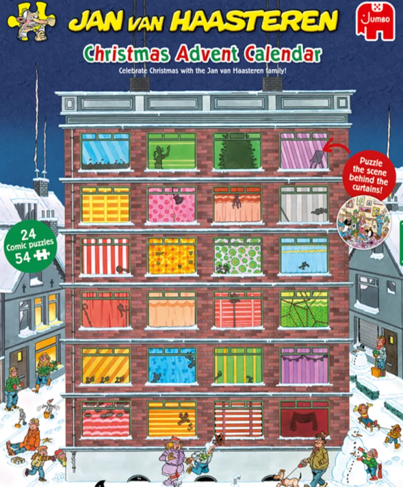 Falcon de luxe Jan Van Haasteren - Advent Calendar - 24 x 54 Piece Jigsaw Puzzles New