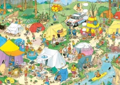 Falcon de luxe Jan Van Haasteren - Camping In The Forest - 1000 Piece Jigsaw Puzzle Clearance