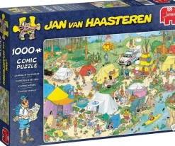 Falcon de luxe Jan Van Haasteren - Camping In The Forest - 1000 Piece Jigsaw Puzzle Clearance