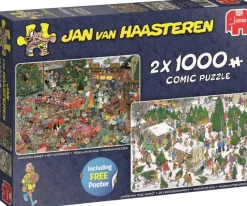 Falcon de luxe Jan Van Haasteren - Christmas Dinner - 2 X 1000 Piece Jigsaw Puzzles Outlet