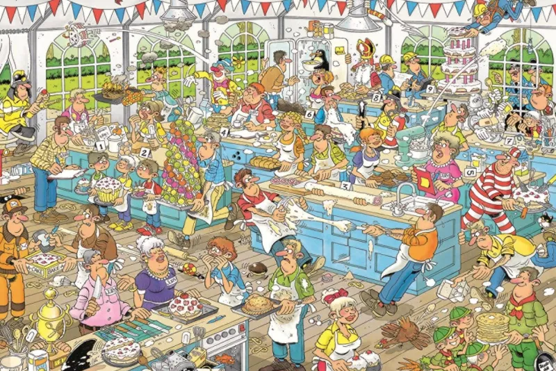 Falcon de luxe Jan Van Haasteren - Clash of The Bakers - 1500 Piece Jigsaw Puzzle Discount