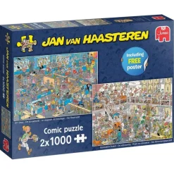 Falcon de luxe Jan Van Haasteren - How Not to DIY - 2 x 1000 Piece Jigsaw Puzzle Hot