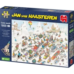 Falcon de luxe Jan Van Haasteren - It's All Going Downhill! - 1000 Piece Jigsaw Puzzle Hot