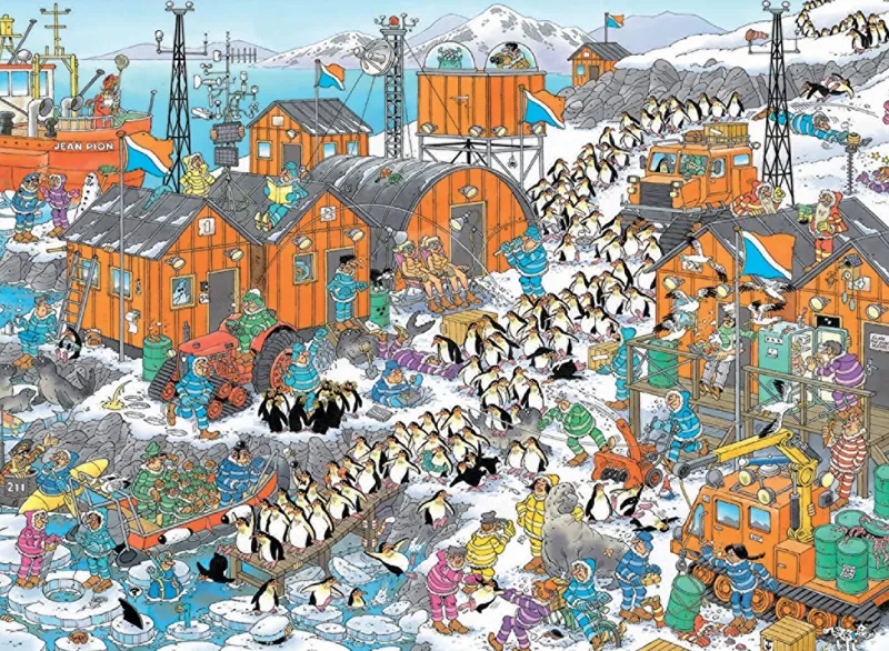 Falcon de luxe Jan Van Haasteren - South Pole Expedition - 1000 Piece Jigsaw Puzzle Outlet
