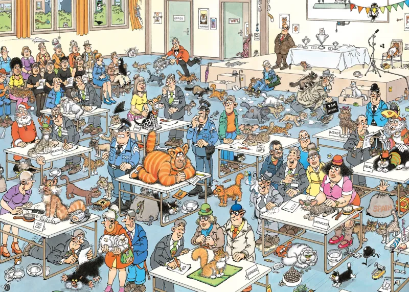 Falcon de luxe Jan Van Haasteren - The Cat Pageantry - 2000 Piece Jigsaw Puzzle Clearance