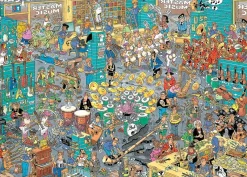 Falcon de luxe Jan Van Haasteren - The Music Shop & Holiday Jitters - 2 x 1000 Piece Jigsaw Puzzle Sale
