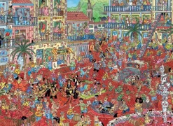 Falcon de luxe Jan Van Haasteren- The Tomato Battle - 1000 Piece Jigsaw Puzzle Outlet