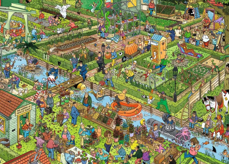 Falcon de luxe Jan Van Haasteren - The Vegetable Garden - 1000 Piece Jigsaw Puzzle Clearance