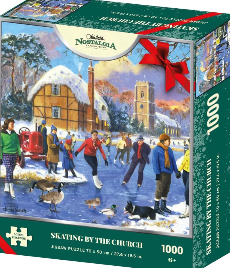 Kidicraft - Kevin Walsh - Skating By The Church - 1000 Piece Jigsaw Puzzle Hot