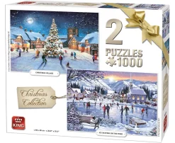 King Puzzle 05217 Christmas Collection - 2 x - 1000 Piece Jigsaw Puzzles Hot
