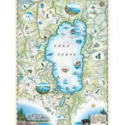 Master Pieces - Xplorer Maps - Lake Tahoe - 1000 Piece Jigsaw Puzzle New