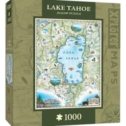 Master Pieces - Xplorer Maps - Lake Tahoe - 1000 Piece Jigsaw Puzzle New
