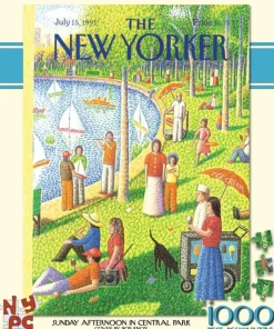 New York Puzzle Company - Sunday Afternoon in Central Park - 1000 Piece Jigsaw Puzzle Online