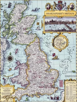 New York Puzzle Company - Shakespeare's Britain - 1000 Piece Jigsaw Puzzle Clearance