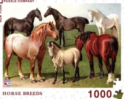 New York Puzzle Company - Horse Breeds - 1000 Piece Jigsaw Puzzle Best