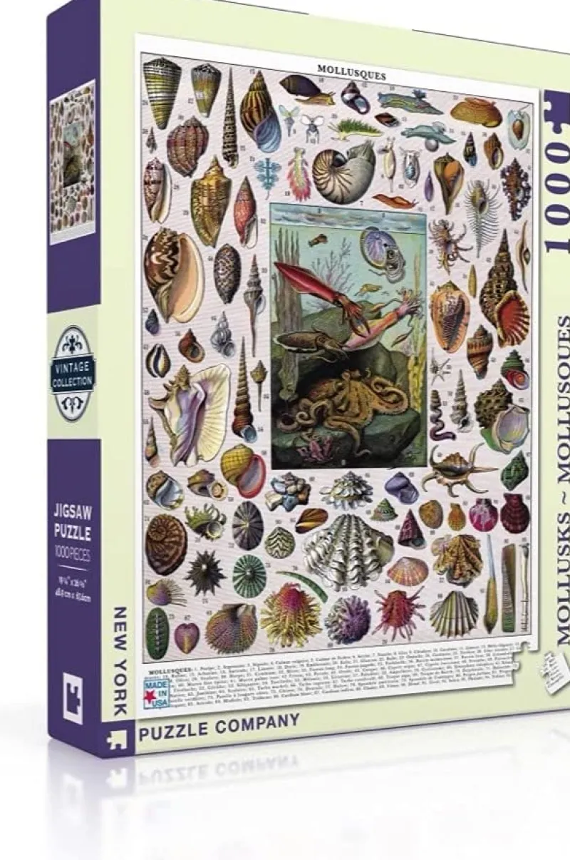 New York Puzzle Company - Vintage Images - Mollusks - 1000 Piece Jigsaw Puzzle Sale