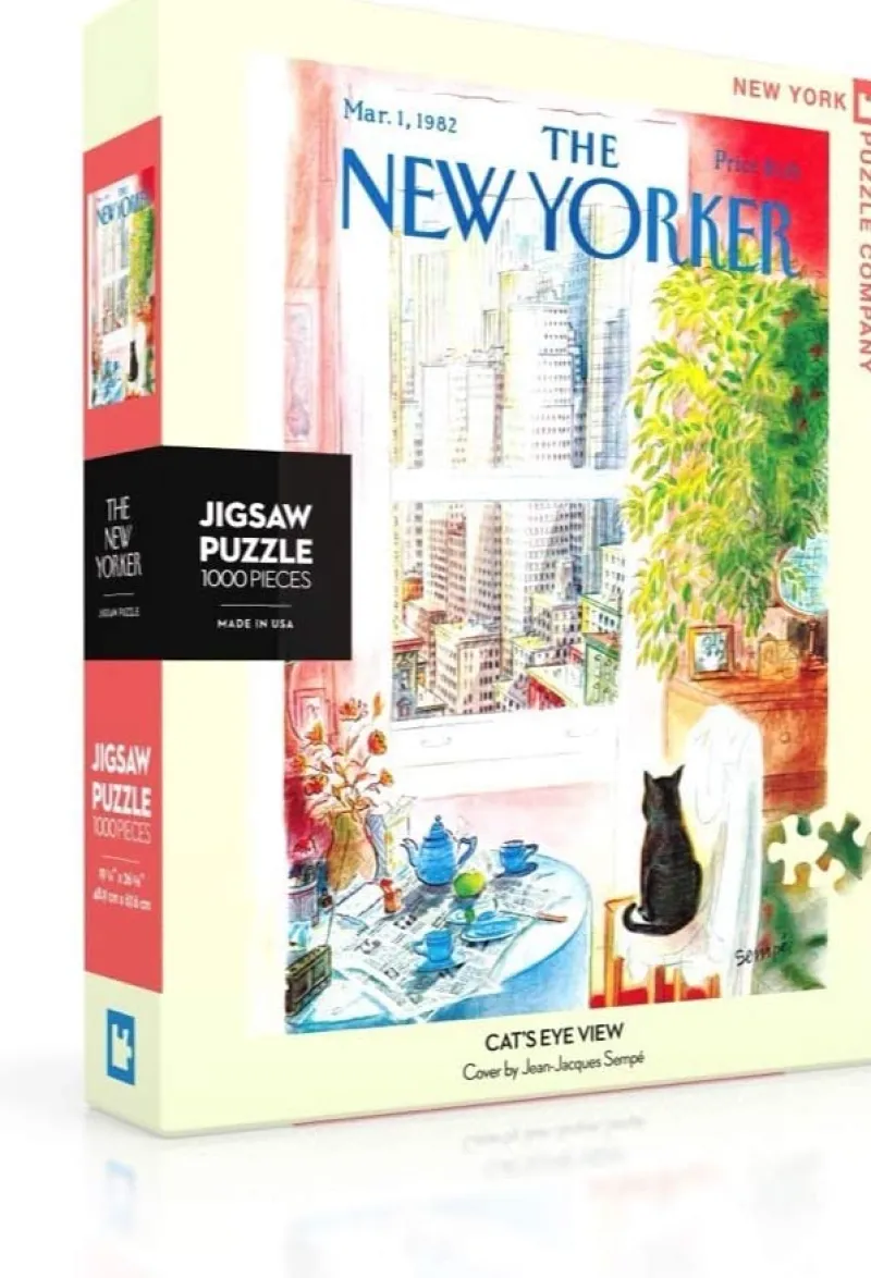 New York Puzzle Company - New Yorker Cat's Eye View - 1000 Piece Jigsaw Puzzle Online