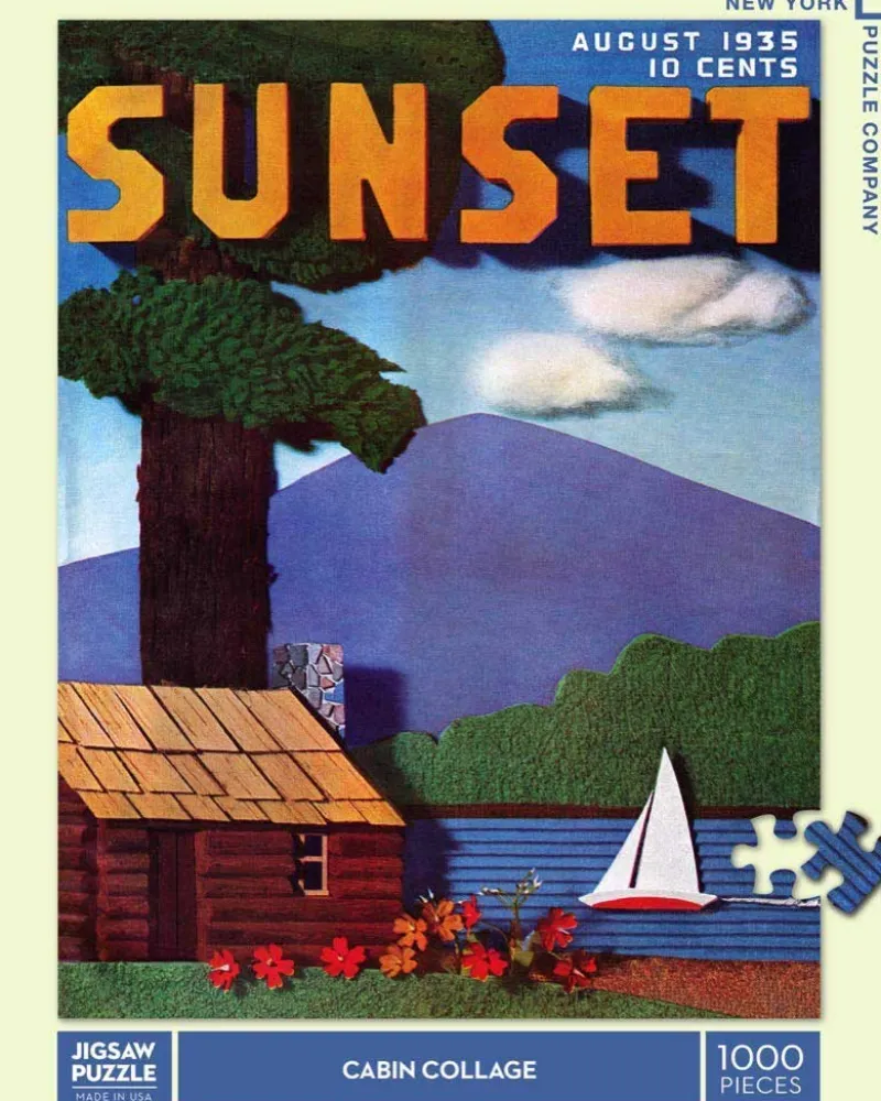 New York Puzzle Company - Cabin Collage - 1000 Piece Jigsaw Puzzle Online