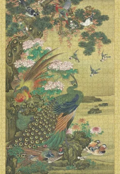 Pomegranate - Birds & Flowers: Japanese Hanging Scroll - 1000 Piece Jigsaw Puzzle Clearance