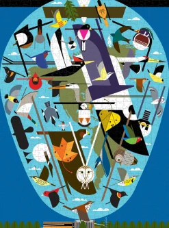 Pomegranate - Charley Harper: We Think the World of Birds - 1000 Piece Jigsaw Puzzle Hot