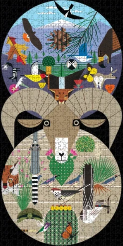Pomegranate - Charley Harper: The California Desert Mountains - 1000 Piece Jigsaw Puzzle Fashion