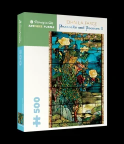 Pomegranate - John La Farge: Peacocks and Peonies II - 500 Piece Jigsaw Puzzle Fashion