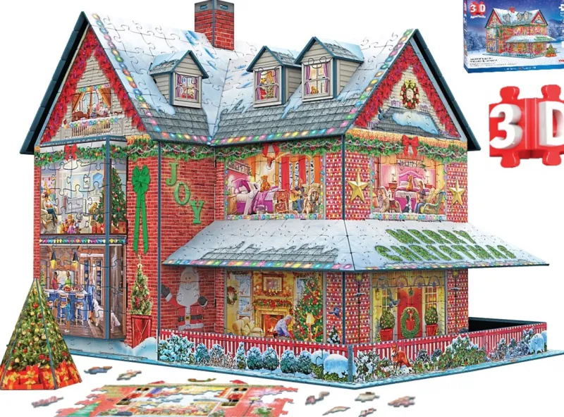 Eurographics *** Pre-Order *** - 3D Christmas House - 1100 Pieces New