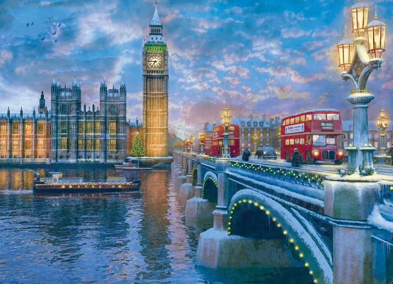Eurographics ** Pre-Order ** - Christmas Eve In London - 1000 Piece Jigsaw Puzzle Clearance