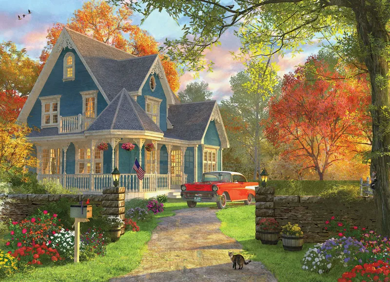 Eurographics ** Pre-Order ** - The Blue Country House by Dominic Davison - 1000 Piece Jigsaw Puzzle Hot