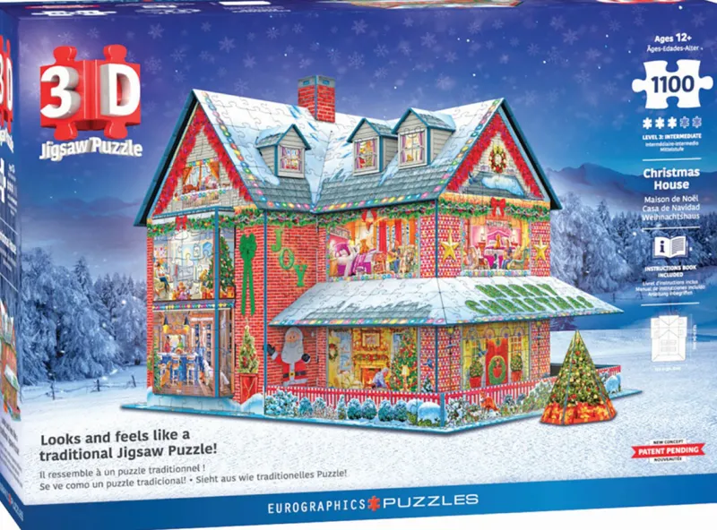 Eurographics *** Pre-Order *** - 3D Christmas House - 1100 Pieces New