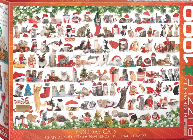 Eurographics ** Pre-Order ** - Holiday Cats - 1000 Piece Jigsaw Puzzle New